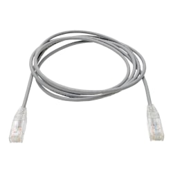 Tripp Lite Cat6 UTP Patch Cable (RJ45) - M/M, Gigabit, Snagless, Molded, Slim, Gray, 5 ft. - First End: 1 x RJ-45 Male Network - Second End: 1 x RJ-45 Male Network - 1 Gbit/s - Patch Cable - Gold Plated Contact - 28 AWG - Gray