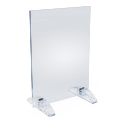 Azar Displays Dual-Stand Acrylic Sign Holders, 8-1/2"H x 5-1/2"W x 3"D, Clear, Pack Of 10 Holders