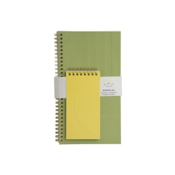 Noted By Post-it® Notebook Set, 1 Subject, 75 Pages, Yellow/Khaki Green, Set Of 2 Notebooks