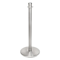 CSL Classic Steel Stanchions, 36"H x 12"W x 12"D, Brushed Stainless, Set Of 2 Stanchions