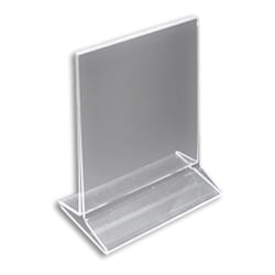 Azar Displays Acrylic Vertical Top-Load Sign Holders, 7"H x 5-1/2"W x 3"D, Clear, Pack Of 10 Holders