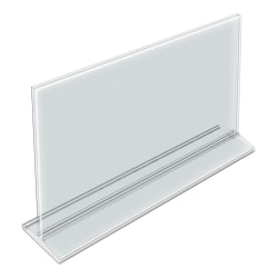 Azar Displays Acrylic Horizontal 2-Sided Sign Holders, 8-1/2"H x 14"W x 3"D, Clear, Pack Of 10 Holders