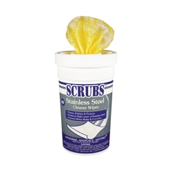 SCRUBS Stainless Steel Cleaner Towels, Citrus Scent, Canister Of 30
