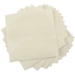 JAM PAPER Small Beverage Napkins - 5 x 5 - Ivory - 40/Pack