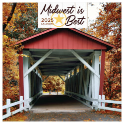 2025 TF Publishing Monthly Wall Calendar, 12" x 12", Midwest Is Best, January 2025 To December 2025