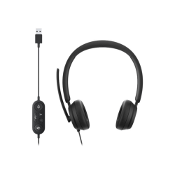 Microsoft Modern USB Headset - Stereo - USB Type C - Wired - On-ear - Binaural - Ear-cup - Noise Reduction Microphone - Black