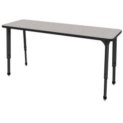 Marco Group Apex™ Series Adjustable Rectangle 60"W Student Desk, Gray Nebula/Black