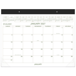 AT-A-GLANCE® 2027 Two Color Monthly Desk Pad Calendar, Standard, 21 3/4" x 17"
