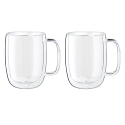 Zwilling Sorrento Plus Double Wall Glass Latte Mug Set, 15 Oz, Clear, Set Of 2 Mugs