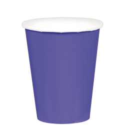 Amscan 68015 Solid Paper Cups, 9 Oz, Purple, 20 Cups Per Pack, Case Of 6 Packs