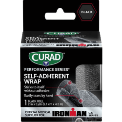 CURAD® IRONMAN Performance Series Self-Adherent Wrap, Black, 2" x 5 Yards, Pack Of 24 Boxes