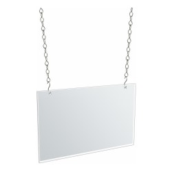 Azar Displays Hanging Acrylic Poster Frames, 8-1/2"H x 14"W x 1/4"D, Clear, Pack Of 4 Frames