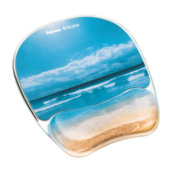 Fellowes® Gel Mouse Pad With Wrist Rest, Sandy Beach