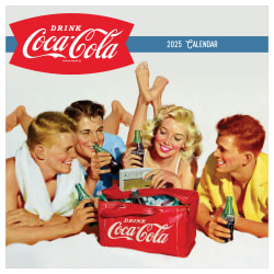 2025 TF Publishing Monthly Wall Calendar, 12" x 12", Coca-Cola Vintage Nostalgia, January 2025 To December 2025