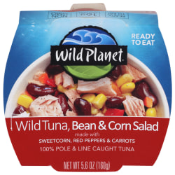 Wild Planet Tuna Salad, Bean/Corn, 5.6 Oz, Total Qty 9