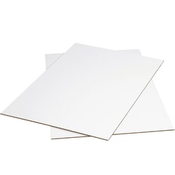 Partners Brand Corrugated Sheets, 36" x 36", White, Pack Of 5 Sheets