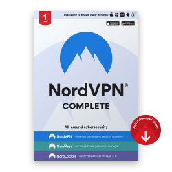 NordVPN Complete, 1-Year Subscription, For Windows®/MacOS/iOS/Android/Linux, Download