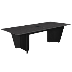 Regency Array Melamine Oval Conference Table, 29"H x 96"W x 48"D, Ash Gray/Black