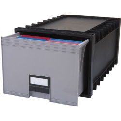 Storex® Archive Files Storage Box 50% Recycled, Black/Gray