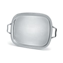 Vollrath Elegant Reflections Oblong Serving Tray With Handles, 17-15/16"H x 13-15/16"W x 1"D, Silver