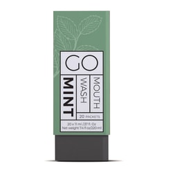 Go Mouthwash Individual Mouthwash Packets, Display Pack, Mint Flavor, 0.37 oz Packet, 20/Pack