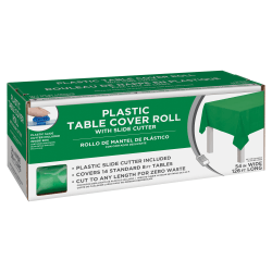 Amscan Boxed Plastic Table Roll, Festive Green, 54" x 126’