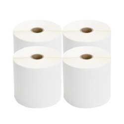 TSC Thermal Transfer Labels, Rectangular, 4" x 6", White, 450 Labels Per Roll, Pack Of 4 Rolls
