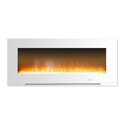 Cambridge® Metropolitan Wall-Mount Electric Fireplace, With Crystal Rock Display, White