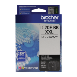Brother® LC20 Black Extra-High-Yield Ink Cartridge, LC20EBKS Environmental Program