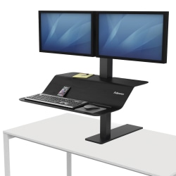 Fellowes® Lotus™ VE Steel Sit-Stand Workstation, Dual, Black