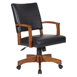 Office Star™ Deluxe Ergonomic Wood Mid-Back Bankers Chair, Black