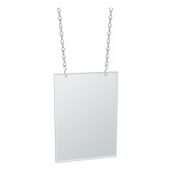 Azar Displays Vertical Hanging Poster Frames, Letter Size, 8-1/2" x 11", Clear, Pack Of 4 Frames