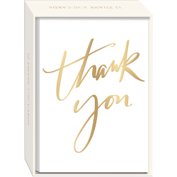 Punch Studio Thank You Cards, 3-1/2" x 5", Thank You Script, Box Of 12 Cards