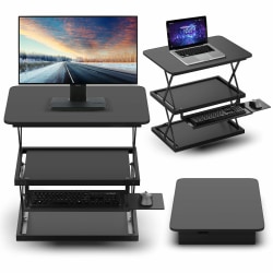 Uncaged Ergonomics CHANGEdesk Mini Standing desk converter rectangular  black black base - Office Depot