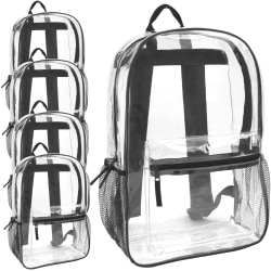 Summit Ridge Classic Clear Backpacks, Black Trim, Case Of 24 Backpacks