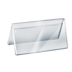 Azar Displays Acrylic Horizontal 2-Sided Nameplates, 3"H x 6"W x 3"D, Clear, Pack Of 10 Nameplates