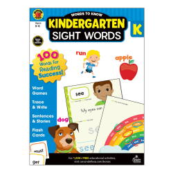 Brighter Child Words To Know Workbook, Sight Words, Kindergarten