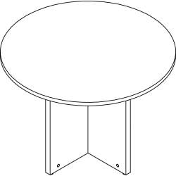 Lorell Prominence 2.0 Round Laminate Conference Table - 29" x 42" , 1" Top, 0.1" Edge - Material: Particleboard - Finish: Gray
