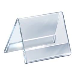 Azar Displays Acrylic Horizontal 2-Sided Nameplates, 4-1/4"H x 5-1/2"W x 3"D, Clear, Pack Of 10 Nameplates