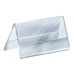 Azar Displays Acrylic Horizontal 2-Sided Nameplates, 5-1/2"H x 8-1/2"W x 3"D, Clear, Pack Of 10 Nameplates
