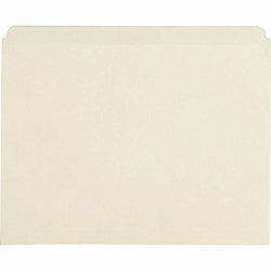 Business Source Straight-Cut 1-Ply File Folders, 3/4" Expansion, Letter Size, Manila, Box Of 100 Folders