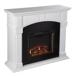 SEI Furniture Altonette Electric Fireplace, 42-1/2"H x 48"W x 15-3/4"D, White/Black