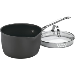 Cuisinart Chef's Classic Stainless-Steel Nonstick Hard-Anodized Cook And Pour Saucepan With Cover, 3 Qt, Black