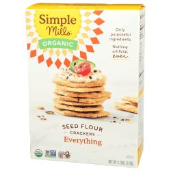 Simple Mills Seed Flour Crackers, Everything, 4.25 Oz, Total Qty 6