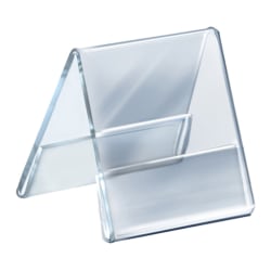 Azar Displays Acrylic Horizontal 2-Sided Nameplates, 5-1/2"H x 4-1/4"W x 3"D, Clear, Pack Of 10 Nameplates