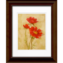 Timeless Frames Katrina Framed Floral Artwork, 11" x 14", Brown, Spicy Red Cosmos