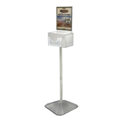 Azar Displays Large Lottery Box With Pocket And Pedestal Stand, 54-1/2"H x 16"W x 16"D, Clear