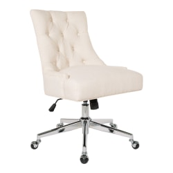 Office Star Amelia Office Chair, Linen/Chrome