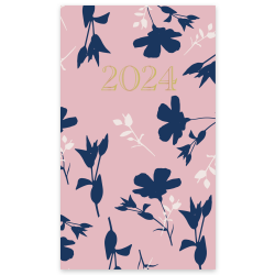 2024 Office Depot® Brand Monthly Planner, 3-1/2" x 6", Floral, January To December 2024