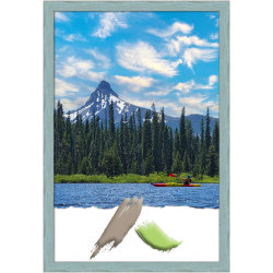 Amanti Art Wood Picture Frame, Opening Size 24" x 36", 26" x 38", Sky Blue Rustic